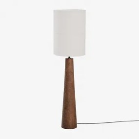 Mangohouten Vloerlamp Malva ↑70 Cm & Witte Gardenia 30 Cm Olinda - Sklum