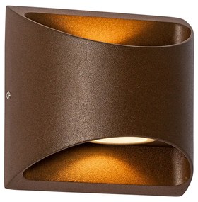 Moderne buiten wandlamp roestbruin incl. LED 2-lichts IP54 - Mal