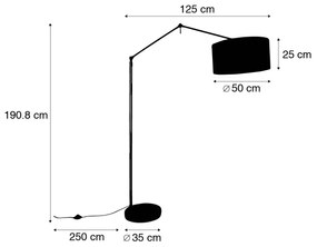 Vloerlamp zwart met kap lichtbruin 50 cm verstelbaar - Editor Design, Modern E27 Binnenverlichting Lamp