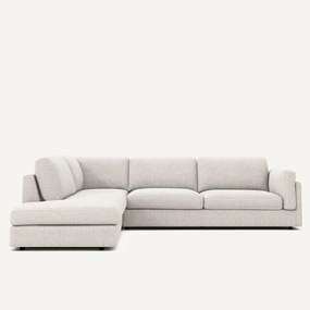 Hoekslaapbank met longchair, in gespikkeld canvas, CÉSAR