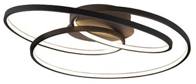 Plafonnière zwart 60 cm incl. LED 3-staps dimbaar - Rowin Design Binnenverlichting Lamp