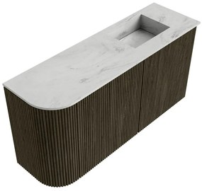Mondiaz Joya DLux 80cm toiletmeubel ronding links shadow met wastafel faye rechts 1 kraangat opalo