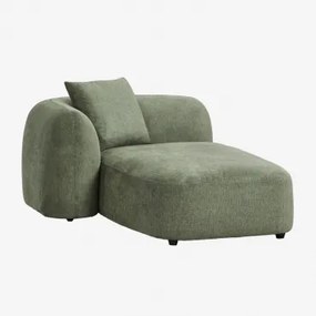 Linker Chaise Longue Voor Modulaire Bank In Chenille Coco Stof Chenille Groen – Salie - Sklum