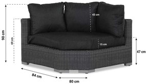 Hoek loungeset  Wicker Grijs 6 personen Garden Collections Toronto/Zaga