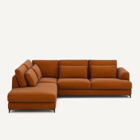 Omvormbare hoekbank links, in linnen fluweel, Marsile