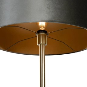 Vloerlamp messing met velours kap groen 50cm - Simplo Klassiek / Antiek E27 rond Binnenverlichting Lamp