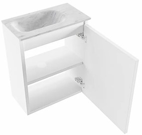 Mondiaz Ture DLux toiletmeubel 40cm talc met wastafel opalo links met kraangat