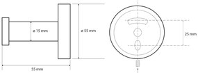 Sapho X-Round haak zwart