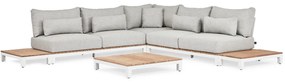 SUNS Evora hoek loungeset 6 delig soft mixed weave / matt white