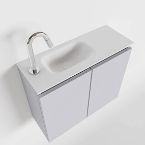 Mondiaz Ture 60cm toiletmeubel cale met wastafel talc links 1 kraangat