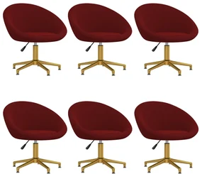 vidaXL Eetkamerstoelen 6 st fluweel wijnrood