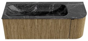 Mondiaz Kurve-dlux 125cm badmeubel ronding rechts dusk met 1 lade en deur en wastafel big medium links zonder kraangat lava