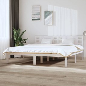 vidaXL Bedframe massief grenenhout wit 200x200 cm