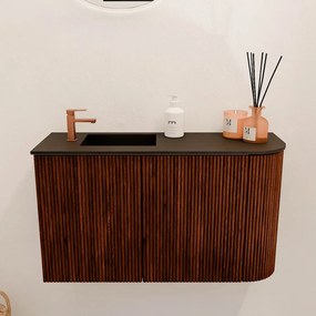 Mondiaz Joya 70cm toiletmeubel ronding rechts ruby met wastafel faye links 1 kraangat urban