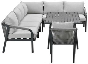 Garden Impressions Tarera lounge dining set 6-delig incl stoel - donker grijs