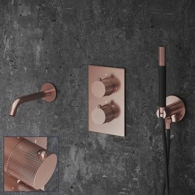 Saniclear Copper Curved Pro inbouw badkraan geborsteld koper