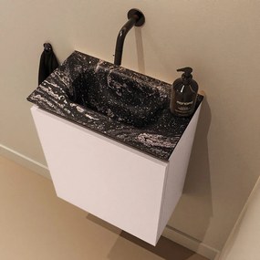 Mondiaz Ture DLux toiletmeubel 40cm rosee met wastafel lava midden zonder kraangat