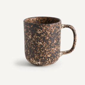 Set van 2 mokken in mat geglazuurd aardewerk, Rusty
