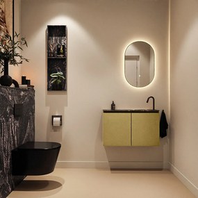 Mondiaz Ture DLux toiletmeubel 80cm oro met wastafel lava rechts met kraangat