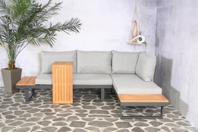 Garden Interiors Hoek Loungeset - Delphi - Acacia - Grijs - Garden Interiors
