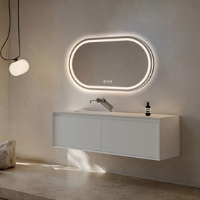 Saniclear Triova ovale spiegel 120x70cm met verwarming, directe en indirecte verlichting