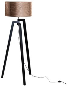 Vloerlamp zwart met velours kap krokodil 50cm - Puros