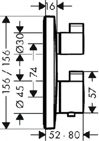 Hansgrohe Ecostat Square inbouw douchekraan met Mueller Cube 30cm douchekop en plafondarm regendouche chroom