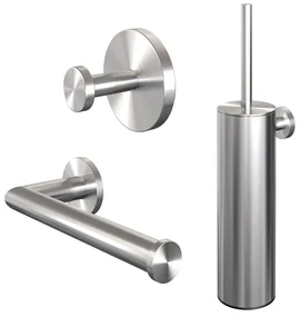 Brauer Brushed Edition set met handdoekhaak, toiletrolhouder en toiletborstelset RVS geborsteld PVD