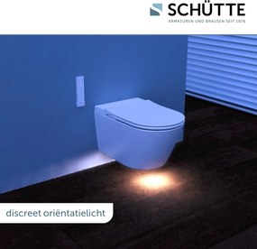 Schutte Cesari Premium randloze douche wc met Slim toiletzitting wit glans