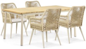 Tuinset 4 personen 180 cm Aluminium/Rope Taupe Coco Vedra/Milou
