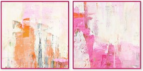 Handbeschilderde ingelijste canvasprints New Age 2+3, 2-delig