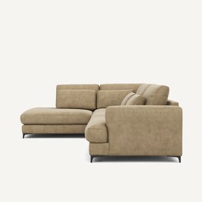 Omvormbare hoekbank links, stonewashed fluweel, Marsile