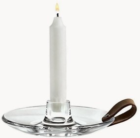 Mondgeblazen kaarshouder Design With Light met leren handvat