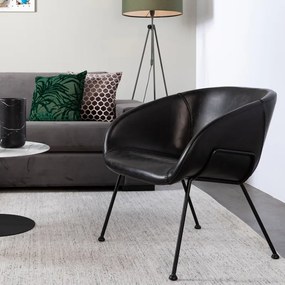 Zuiver Feston Zwarte Design Fauteuil Leer