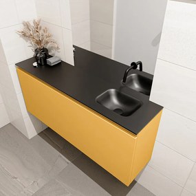 Mondiaz Olan 120cm toiletmeubel ocher met wastafel urban rechts geen kraangat