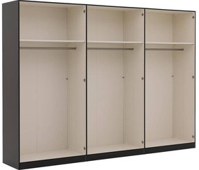 Goossens Kledingkast Easy Storage Ddk, Kledingkast 304 cm breed, 220 cm hoog, 2x glas draaideur en 4x spiegel draaideur midden