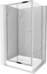 Mexen Apia schuifdouchecabine 120 x 80 cm, transparant, chroom + Rio douchebak - 840-120-080-01-00-4510