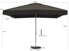 Shadowline Bonaire parasol 350x350cm