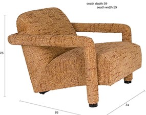 Dutchbone Kent Grof Geweven Fauteuil Ochre