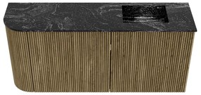 Mondiaz Joya DLux 90cm toiletmeubel ronding links dusk met wastafel faye rechts zonder kraangat lava