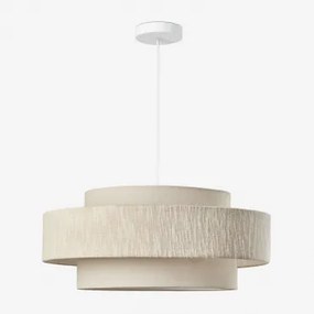 Lumira Hanglamp Plafond Ø55 Cm & Gardenia Wit - Beige – Linnen - Sklum