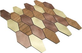 Zelfklevende Mozaïektegels Metaal | Picket Bruin | 30×30 cm | Keuken, Bad &amp; WC