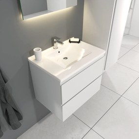 SaniGoods Sally badkamermeubel 60cm wit mat met keramische wastafel