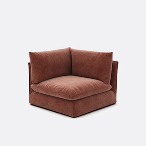 Hoekelement voor modulaire bank, in gemêleerd polyester, Malo