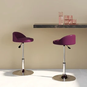 vidaXL Eetkamerstoelen draaibaar 2 st kunstleer paars