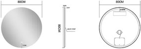 Fontana Kolo wastafelmeubel mat wit 80cm zwarte wastafel 1 kraangat met ronde spiegel