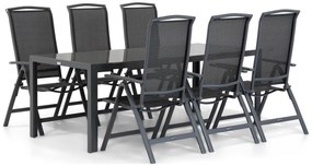 Tuinset 6 personen 210 cm Aluminium/textileen Grijs Lifestyle Garden Furniture Tirana/Mondello