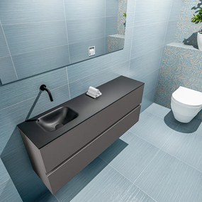 Mondiaz Ada 120cm toiletmeubel dark grey met wastafel urban links zonder kraangat