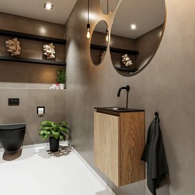 Mondiaz Ture 40cm toiletmeubel washed oak met wastafel urban midden geen kraangat