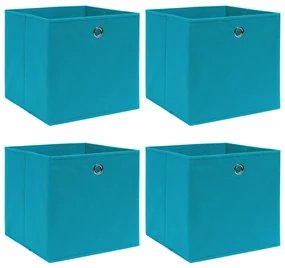 vidaXL Opbergboxen 4 st 32x32x32 cm stof babyblauw